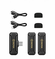 boya by wm3t2 u2 24ghz mobile wireless mic for android usb c 2 transmitters two person vlog photo