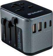 verbatim 49545 uta 03 universal travel adapter 100 250v ue usa japan australia uk 2x usb 3x usb  photo