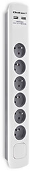 qoltec surge protector 6 sockets 2x usb 18m white grey photo