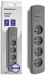 qoltec power strip 4 sockets 18m grey photo