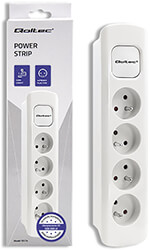 qoltec power strip 4 sockets 18m white photo
