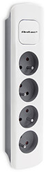 qoltec power strip 4 sockets 18m white grey photo