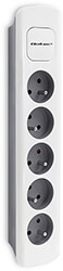 qoltec power strip 5 sockets 18m white grey photo