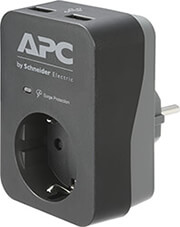 apc pme1wu2b gr essential surgearrest 1 outlet 2 usb 230v black photo