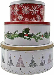 koytia metallika xmas sxedia set3tem stroggyla f25x10cm f22x9cm f17x8cm photo