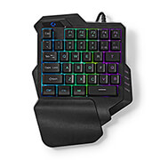 nedis gkbds110bk wired gaming rgb keyboard single handed cable length usb type a 160m photo