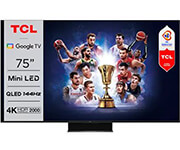 tv tcl 75c845 75 mini led 144hz 4k uhd smart wifi google tv photo