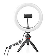 nedis rlstnd100bk ring light 10inch 120 led s 2700 6700k tripod black photo