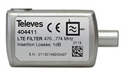 televes 404411 pluggable filter with iec connector lte 4g 470 774mhz ch 21 58 photo