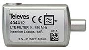 televes 404412 pluggable filter with iec connector lte 4g 5 790mhz ch 21 60 photo