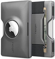 spigen wallet s card holder with card key ring gunmetal for airtag photo