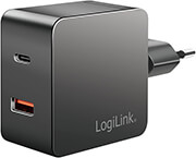 logilink pa0310 dual usb power socket adapter 1x usb a 1x usb c 45w black photo