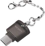 logilink cr0039 usb c to microsd card reader keychain grey photo