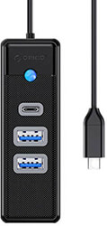 orico pwc2u c3 015 bk ep hub adapter usb c to 2x usb 30 usb c 5 gbps 015m black photo