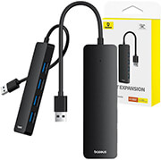 baseus ultrajoy series 4x usb 30 hub lite 15cm cluster black photo