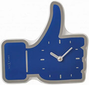 nextime clock 5185bl mini thumbs up 205x21 wall blue silver photo