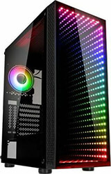 case kolink void rift argb midi tower black tempered glass infinity mirror pc case photo