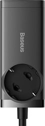baseus gan3 pro 65w wall charger powerstrip 2xusb 2x type c cable black
