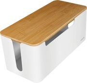 logilink kab0075 cable box 320x140x130 mm white with bamboo lid photo