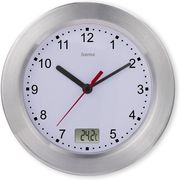 hama mauritius bathroom clock wall clock with thermometer no ticking f17 cm photo