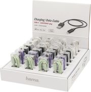 hama charging data cable usb a lightning 075 m 28 pcs in display photo