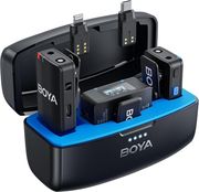 boya boyamic wireless hd lavalier microphone iphone android smartphone usb c camera 200m range 10h photo
