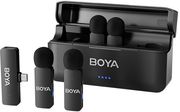 boya by v4u wireless 4 person 4 channel mini lavalier usb c 24ghz microphone photo