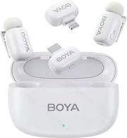 boya mini iphone lightning type c white 24ghz 2mic wireless microphone with charging box photo