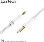 lamtech audiocable braided 1m 35mm to 35mm white lam445196 photo
