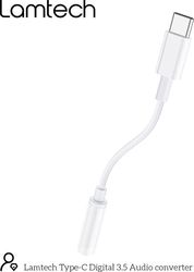 lamtech type c adapter cable audio jack 35mm white lam023831 photo