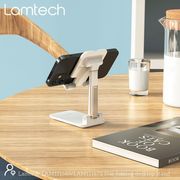 lamtech 2in1 folding desktop stand for smartphones and tablets white lam111672 photo