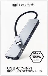lamtech 7 in 1 usb c docking station hub pd100w lam114338