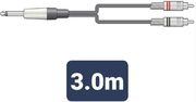m6j 2r300 kalodio ixoy 63mm mono jack plug 2 x rca plugs 3m temaxio photo