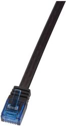 logilink patch cable flat cat5e u utp black 10m photo