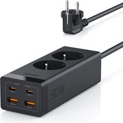 tessan 6 in 1 power strip 2xschuko 2xusb 2xtype c 30w with cable 2m black ts fs01de00 photo