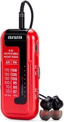 aiwa mini pocket radio with earphones red r 22rd photo