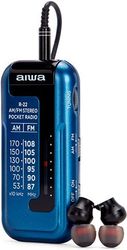aiwa mini pocket radio with earphones blue r 22bl photo