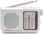 aiwa pocket am fm radio with dual analog tuner silver rs 55 sl photo
