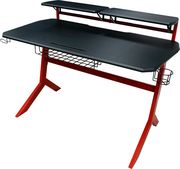 lc power gaming desk with extra shelves black red lc gd 1r photo