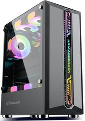 armaggeddon gaming pc case with 3 argb fans tritron pro 300 black tritron300pro b photo