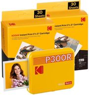 kodak mini 3 retro 4pass smartphone photo thermal printer portable 76 x 76 cm 8 sheets yello photo