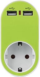 eurolamp antaptoras soyko 2 usb prasino prostasia epafon 147 09012 photo