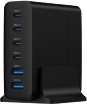gembird 6 port 75w gan usb fast c harger black ta uc 2a4c pd75 01 bk photo