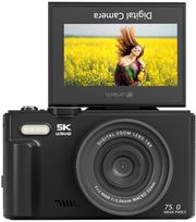 lamtech 5k flip digital camera wifi black
