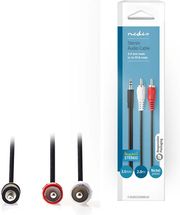 nedis cagb22200bk20 stereo audio cable 35 mm male 2x rca male 20 m black photo