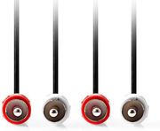 nedis cagl24200bk10 stereo audio cable 2x rca male 2x rca male 100m black photo