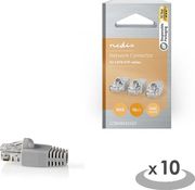 nedis ccbw89355gy cat 6 utp network connector set rj45 male free strain relief boot 10 pieces greyp photo