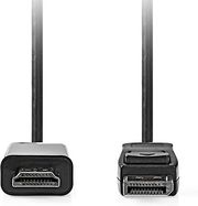 nedis ccgl37100bk20 displayport cable displayport male hdmi connector 1080p 200m black photo