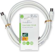 nedis csgl40020wt15 coax cable iec coax male iec coax female 120db 150m white photo