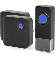 nedis doorb310bk2 wireless doorbell set with 2 receivers and 58 melodies blackp photo